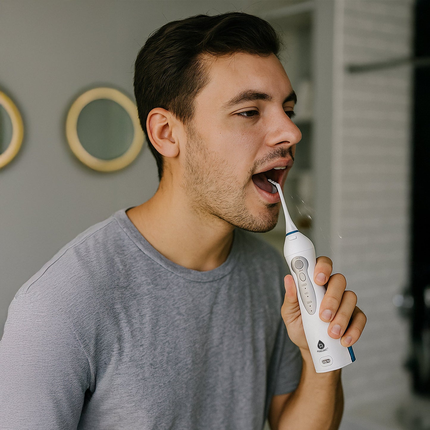 Oral Irrigator with 4 nozzles. Deep cleans between teeth and below gums, promoting strong, healthy gums and fresher breath daily.