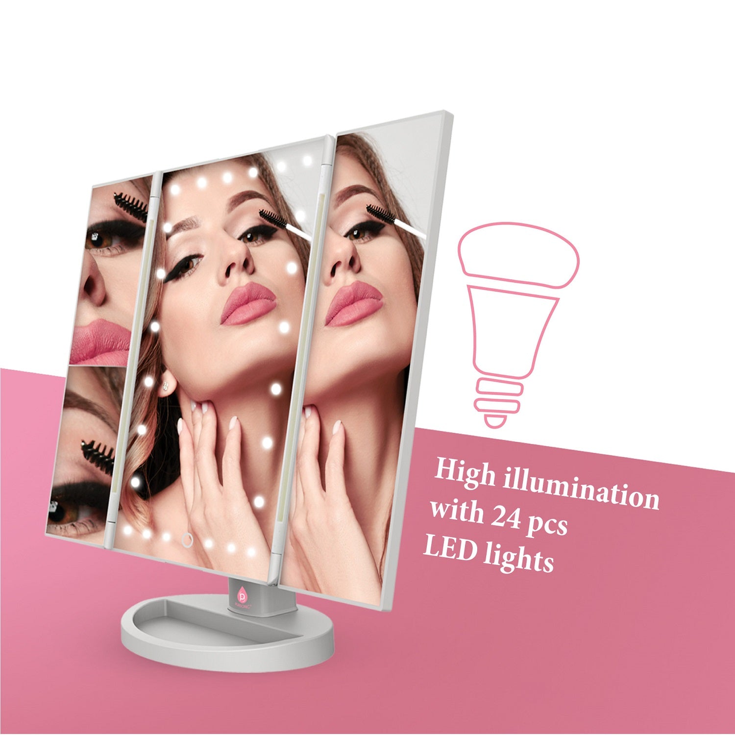 Tri-Fold Vanity Makeup Mirror-4