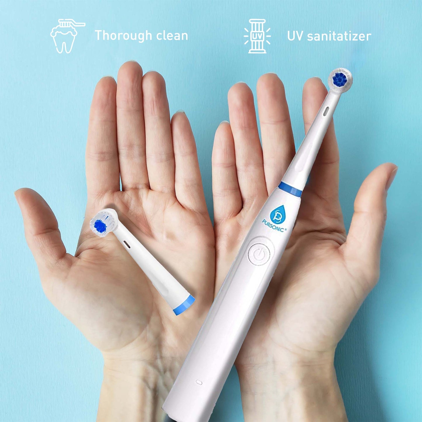 Electric Toothbrush with UV Sanitizer and 12 Brush Heads