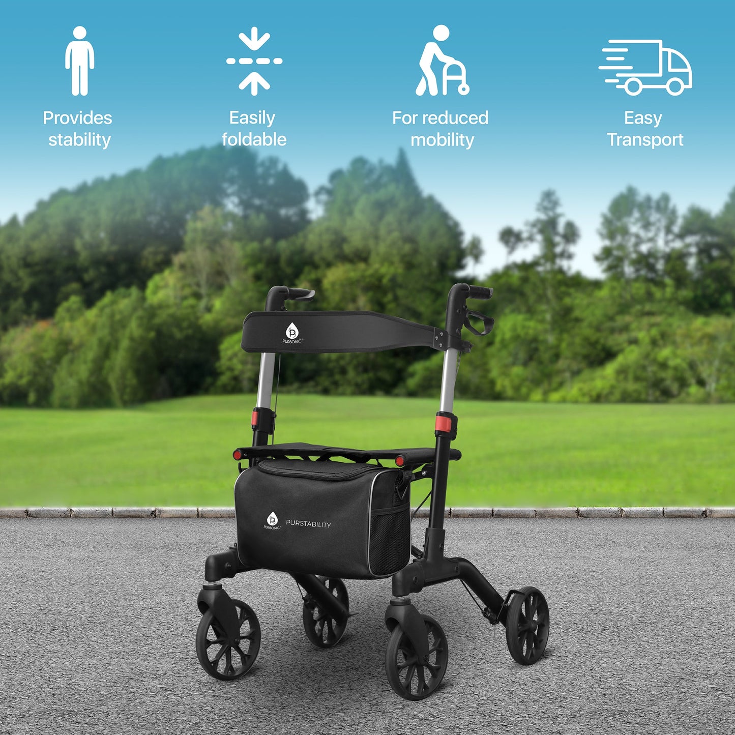 Double-Fold Rollator Walker