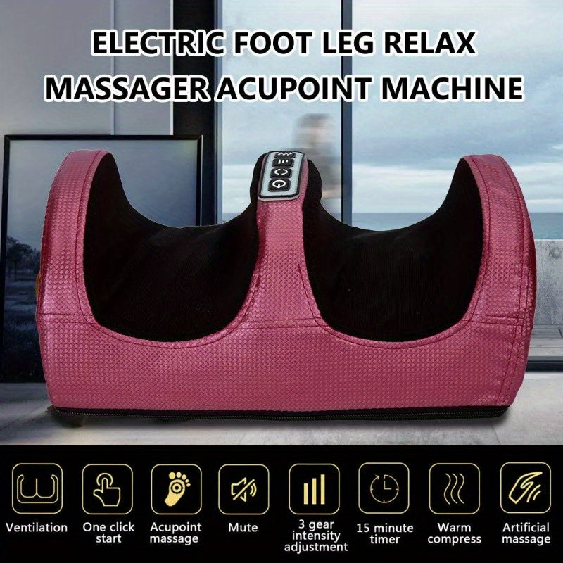 Relax your feet and calves with this heated electric massager. Deep kneading and acupoint therapy relieve pain, improve circulation, and reduce fatigue.