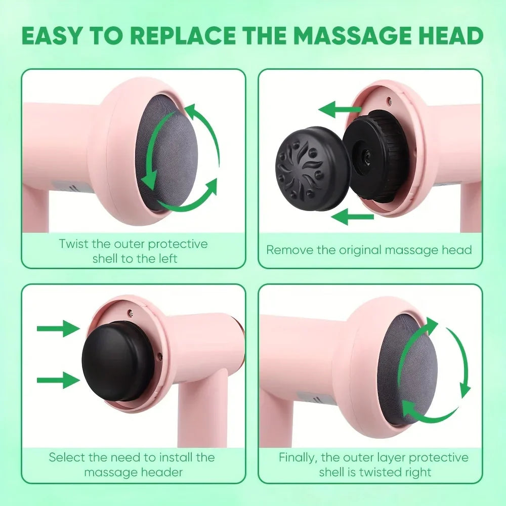 Wireless Handheld Body Massager with 5 Heads