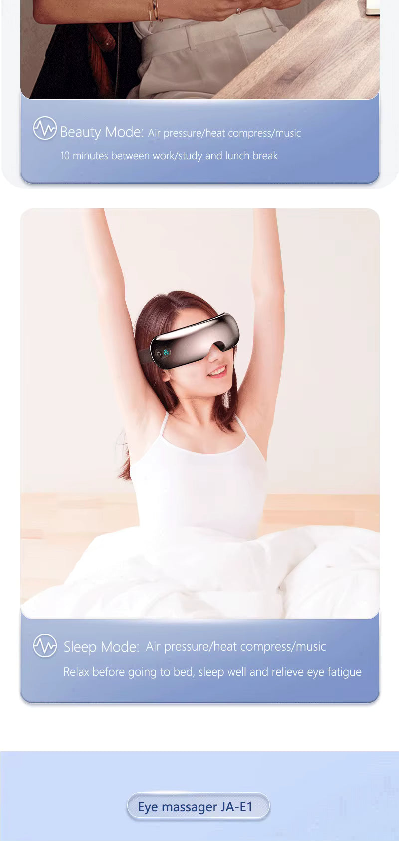 Smart Eye Massager with Heat Compress, Air Pressure and Music