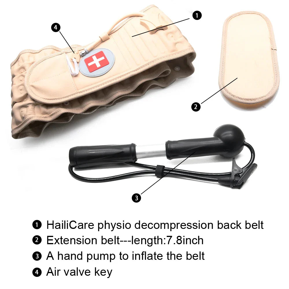 Decompression Belt Back Brace Lumbar Support And Pain Relief Beige-4