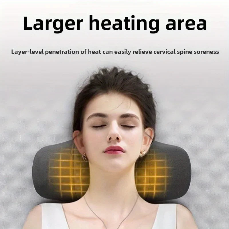 Wireless Cervical Massage Pillow Memory Foam Neck Support Grey-3