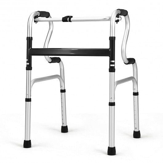 One-Button Folding Aluminum Walking Frame Walker-0