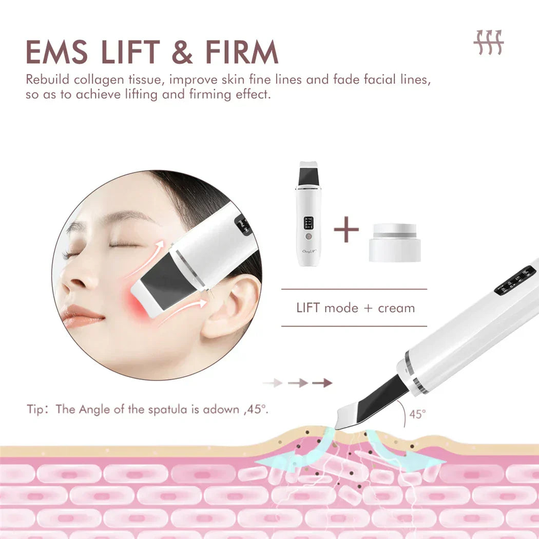 Ultrasonic Skin Scrubber, EMS Massager, LED Light Therapy Beauty - Illuminate, Lift, and Rejuvenate Your Skin-3
