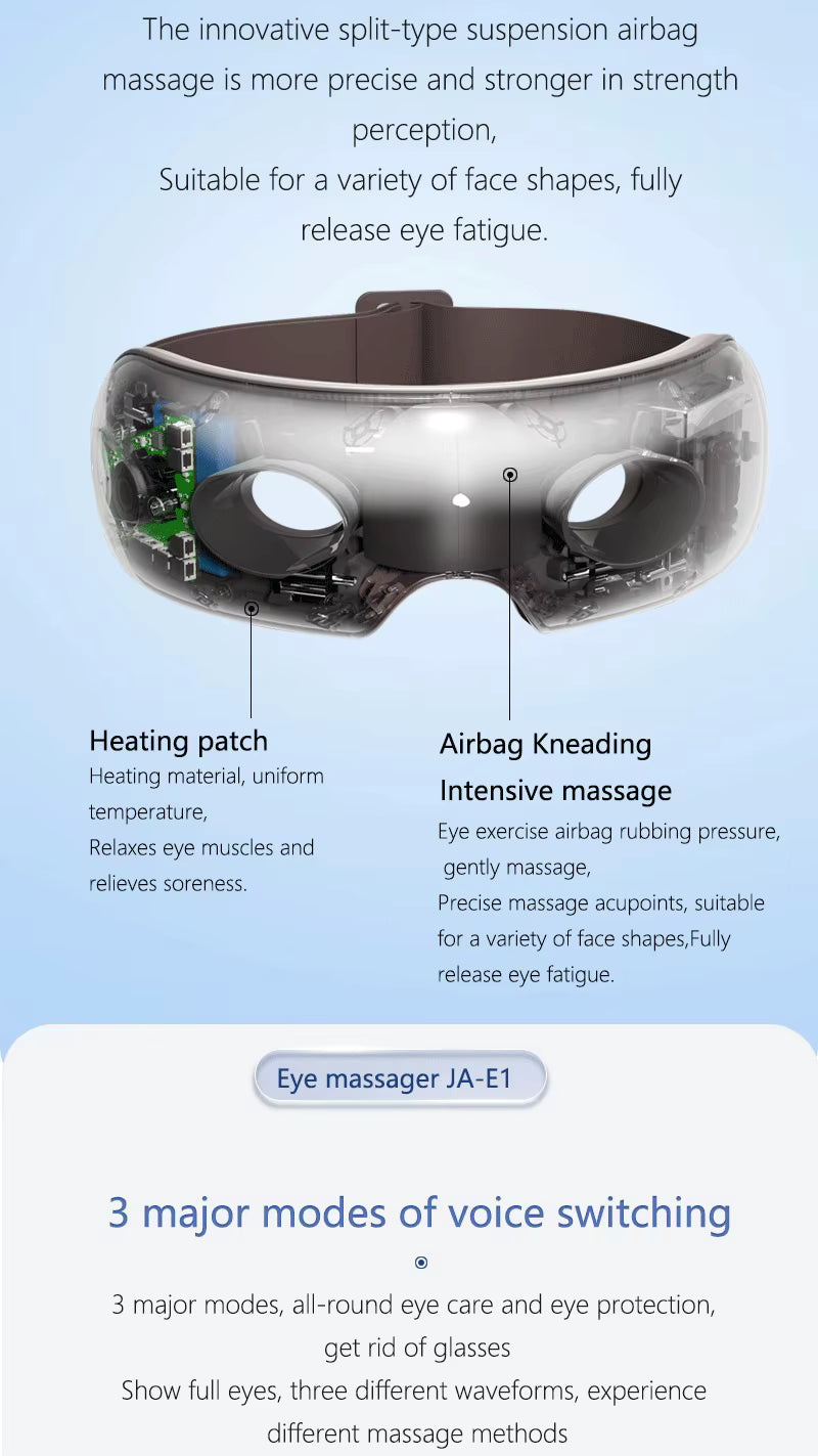 Smart Eye Massager with Heat Compress, Air Pressure and Music