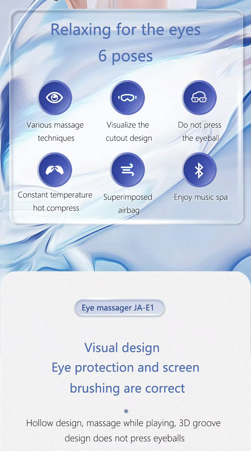 Smart Eye Massager with Heat Compress, Air Pressure and Music