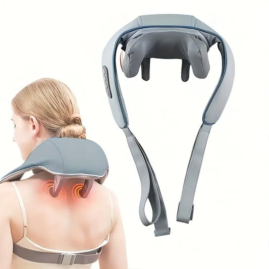Smart Cervical Neck Massager with heat and adaptive technology. USB rechargeable, portable, and ergonomic for deep tissue neck and shoulder relaxation anywhere.