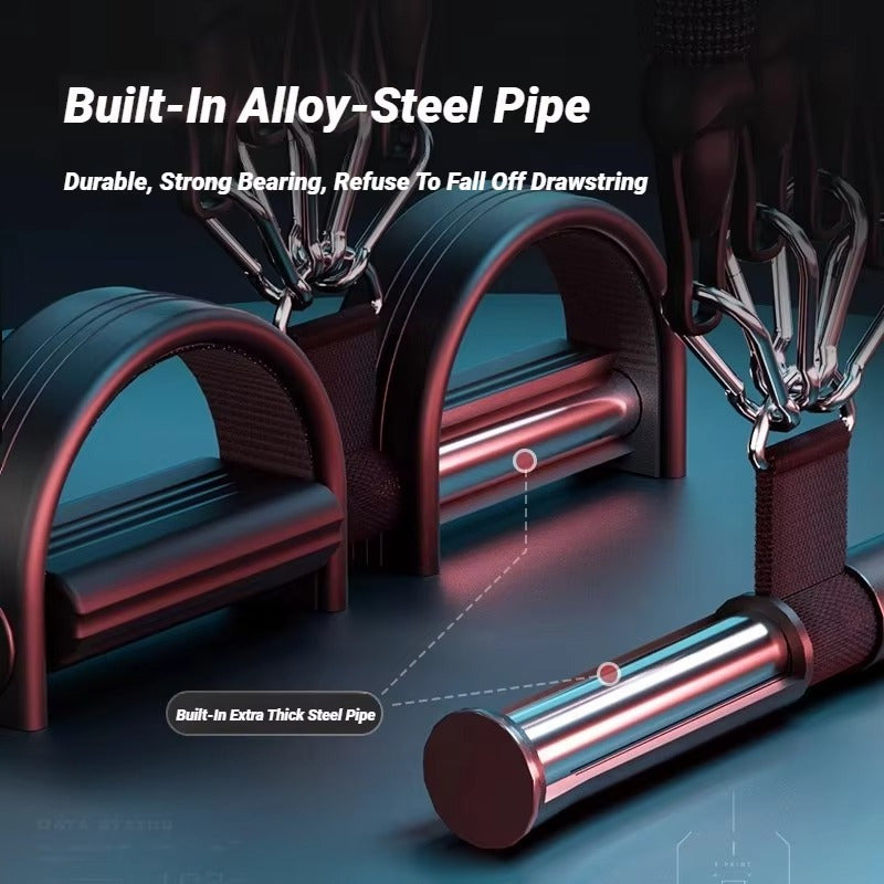 Built in alloy-steel for durable multifunctional fitness tool targets your core, arms, back, and chest—delivering a full-body workout 