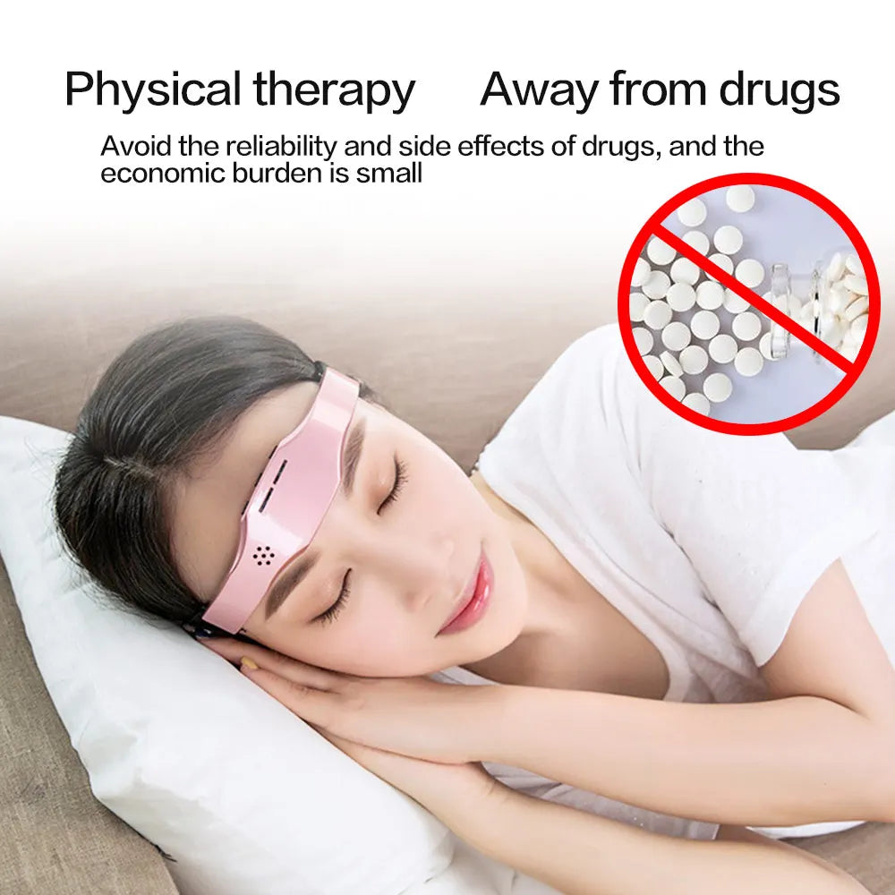 Wireless Sleep Aid Head Massager TSNS Therapy Pink-3
