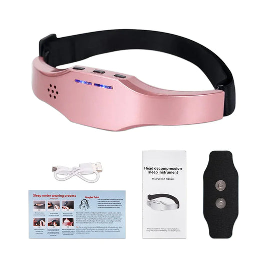Wireless Sleep Aid Head Massager TSNS Therapy Pink-0