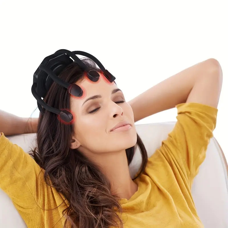 Rechargeable 8-Finger Scalp Massager - Black-3