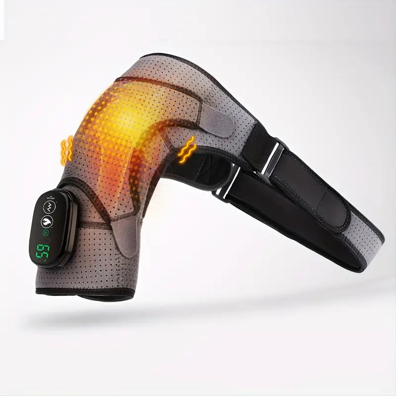 USB-Charged Heated Shoulder Massager - Grey Black-1