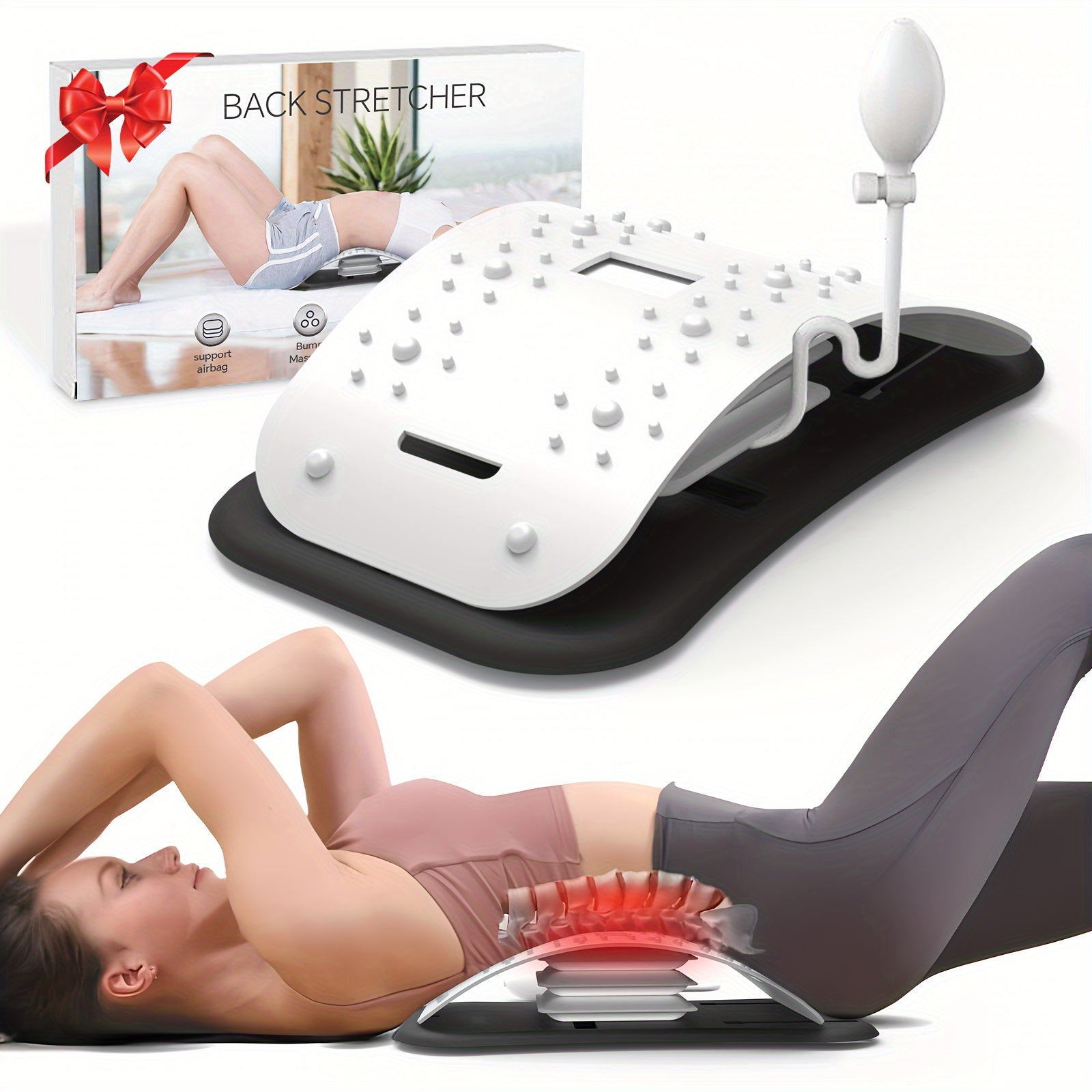 Back Stretcher & Massager - Relieve Sciatica & Fibromyalgia Pain(White)-3