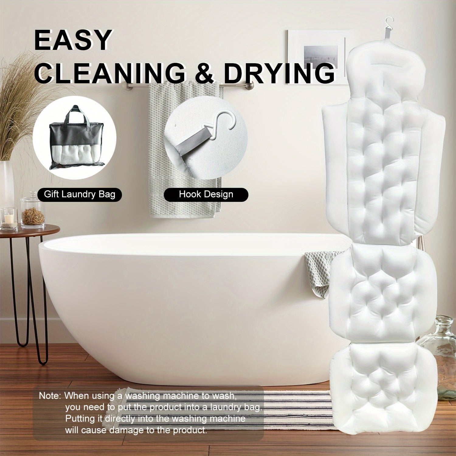 Bath Pillow Mat Neck Back Support-3