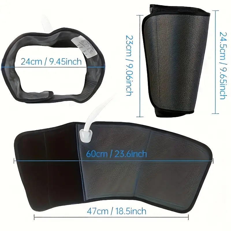 Heated Air Compression Calf Massager with Adjustable Wraps