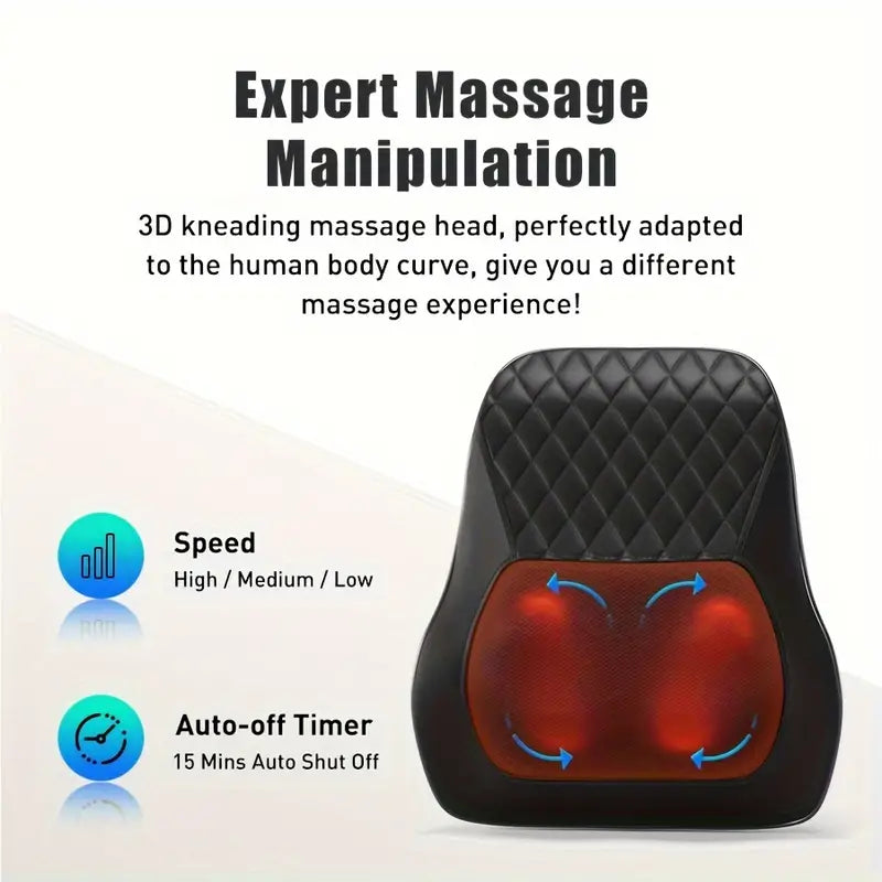 3D Kneading Massage Pillow with Heat Therapy